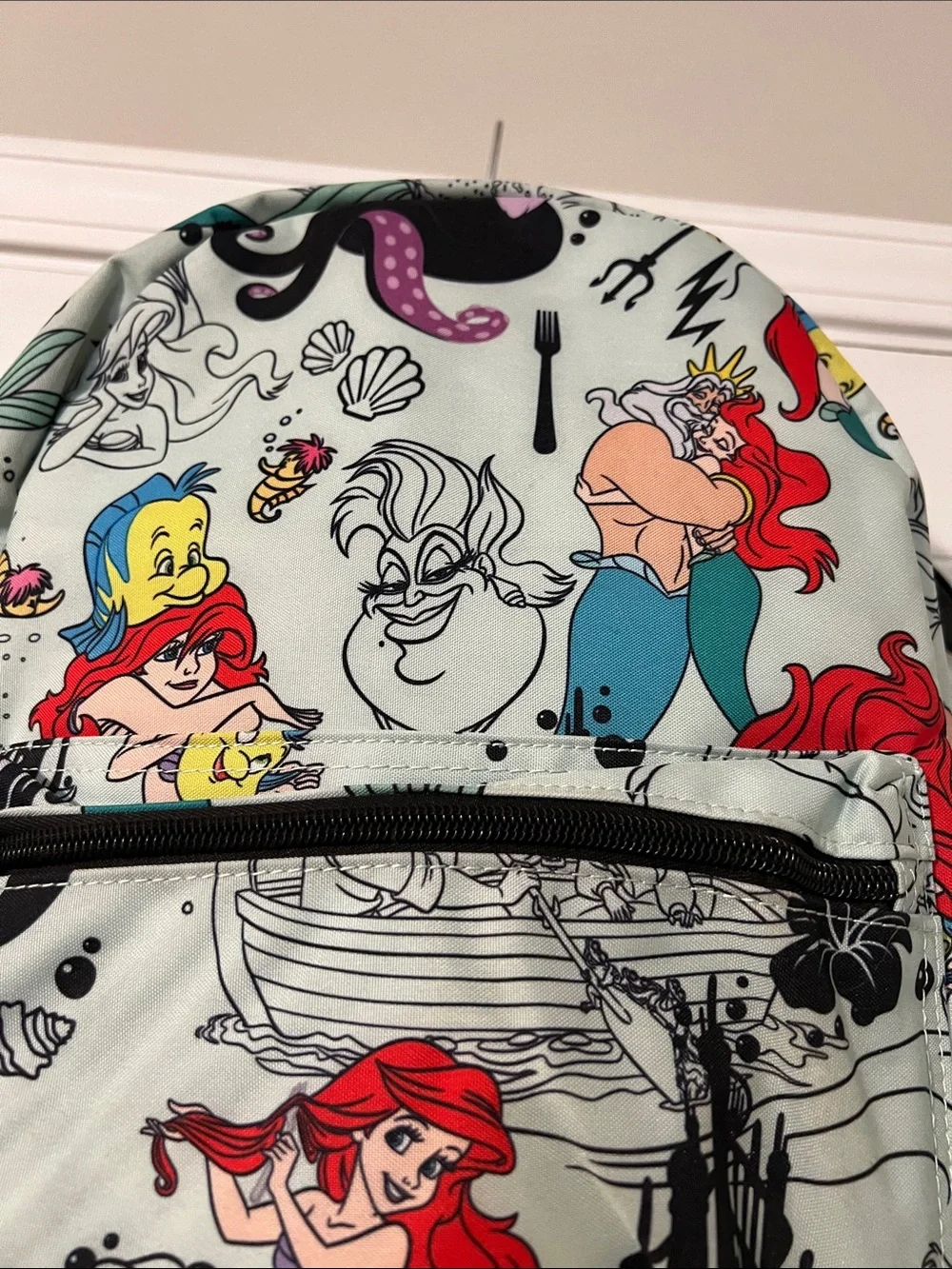 Disney The Little Mermaid Print Mint Green Backpack